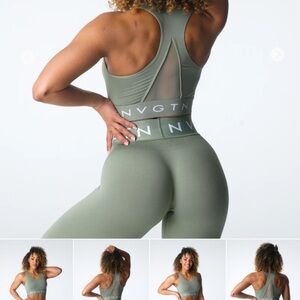 NVGTN Olive Green Racerback Sports Bra